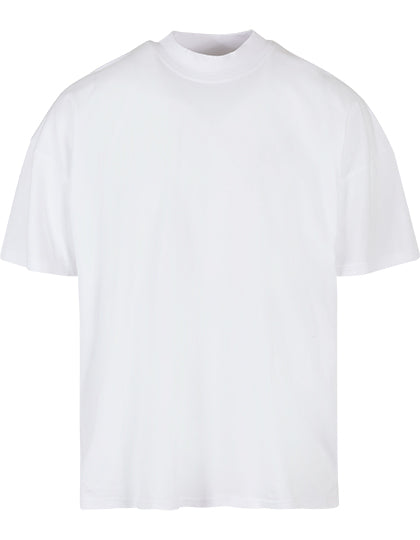 Men´s Oversized Mock Neck Tee in White, Größe 5XL