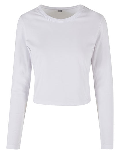 Ladies Short Longsleeve Tee in White, Größe 5XL