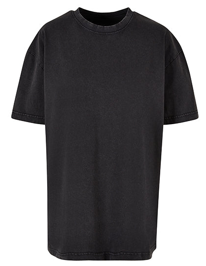 Ladies Oversized Acid Wash Tee in Black, Größe 5XL