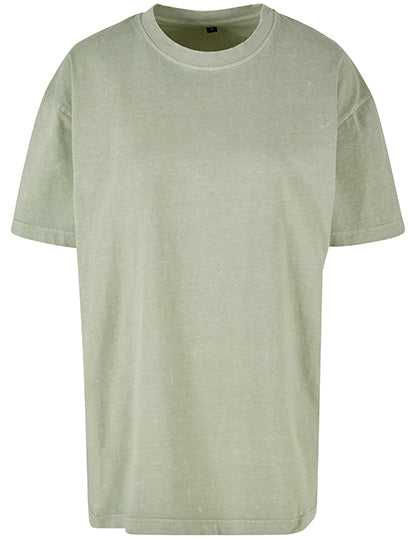 Ladies Oversized Acid Wash Tee in Soft Salvia, Größe 5XL