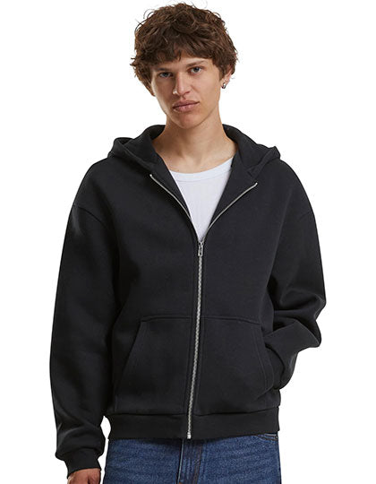 Fluffy Zip Hoody in Black, Größe 5XL