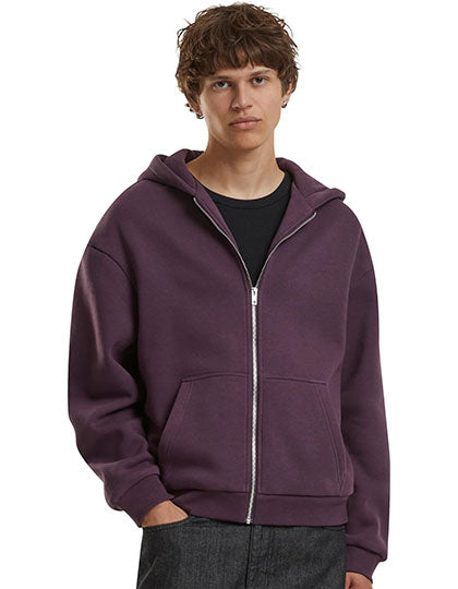 Fluffy Zip Hoody in Plum Purple, Größe 5XL