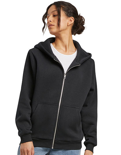 Ladies Fluffy Zip Hoody in Black, Größe 5XL