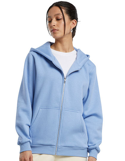 Ladies Fluffy Zip Hoody in Powder Blue, Größe 5XL