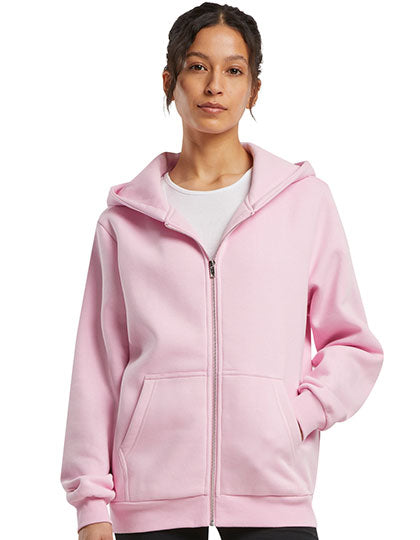 Ladies Fluffy Zip Hoody in Soft Pink, Größe 5XL