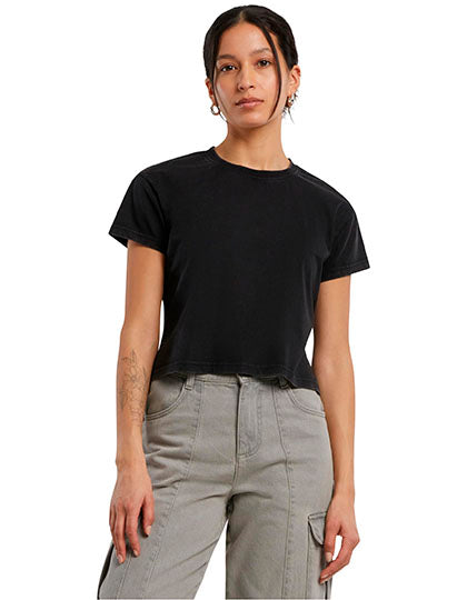 Ladies Vintage Cropped Tee in Black, Größe 5XL