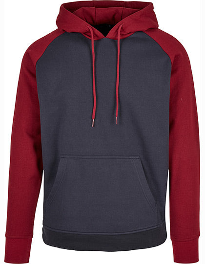 Basic Raglan Hoody in Navy, Größe XXL