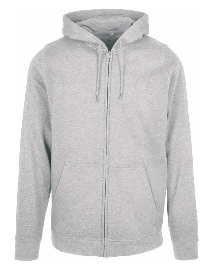 Basic Zip Hoody in Heather Grey, Größe 5XL