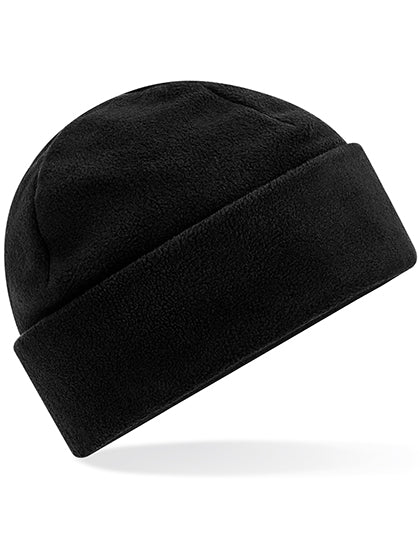 Recycled Fleece Cuffed Beanie in Black, Größe One Size