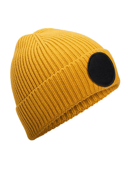 Circular Fashion Patch Beanie in Mustard, Größe One Size