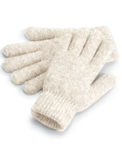 Cosy Ribbed Cuff Gloves in Almond Marl, Größe One Size