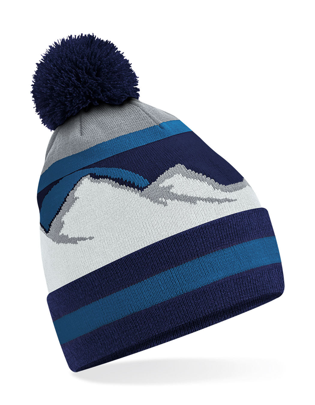 Mountain Peaks Pom Pom Beanie in Rocky Peaks, Größe One Size