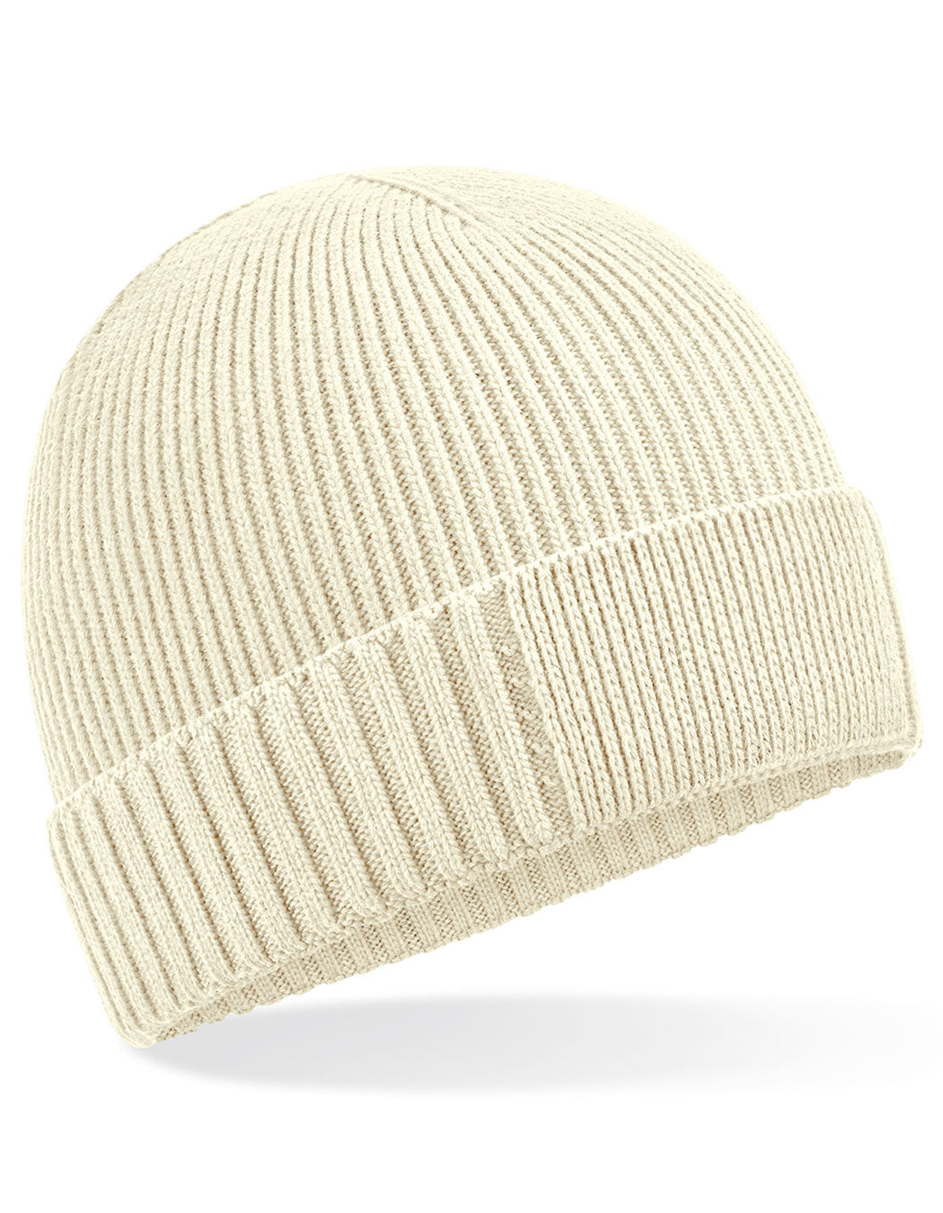 Organic Cotton Engineered Patch Beanie in Sand, Größe One Size