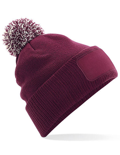 Snowstar® Patch Beanie in Burgundy, Größe One Size