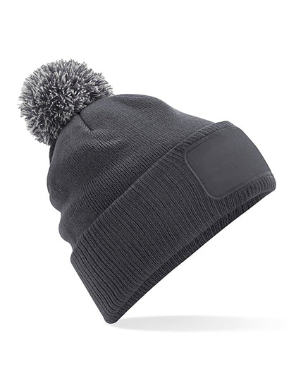 Snowstar® Patch Beanie in Graphite Grey, Größe One Size