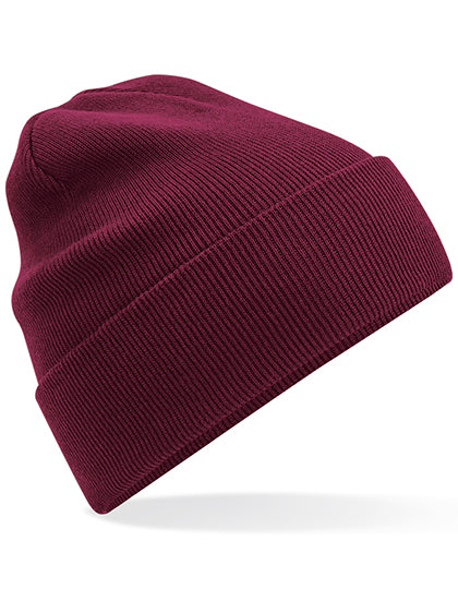 Organic Cotton Original Cuffed Beanie in Burgundy, Größe One Size