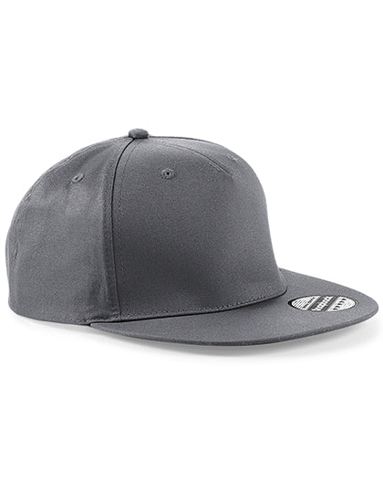 5 Panel Snapback Rapper Cap in Graphite Grey, Größe One Size