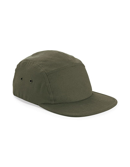 Canvas 5 Panel Camper Cap in Olive Green, Größe One Size