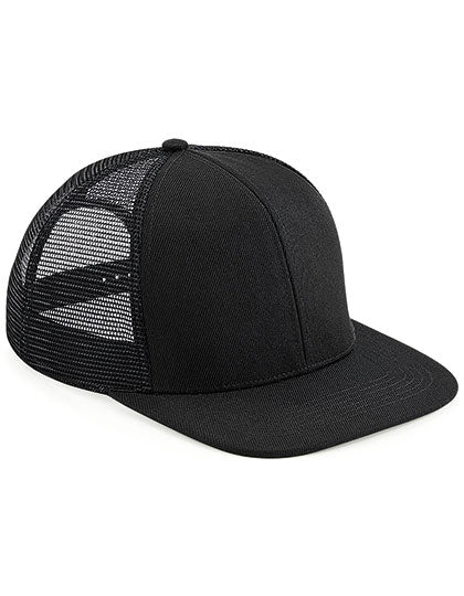 Original Flat Peak 6 Panel Trucker Cap in Black, Größe One Size