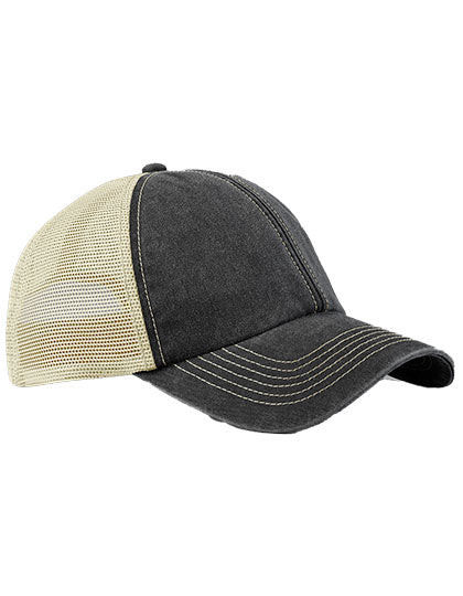 6 Panel Vintage Trucker in Vintage Black, Größe One Size