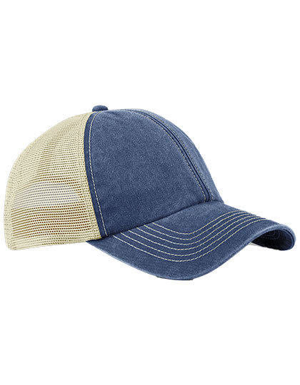 6 Panel Vintage Trucker in Vintage Denim, Größe One Size