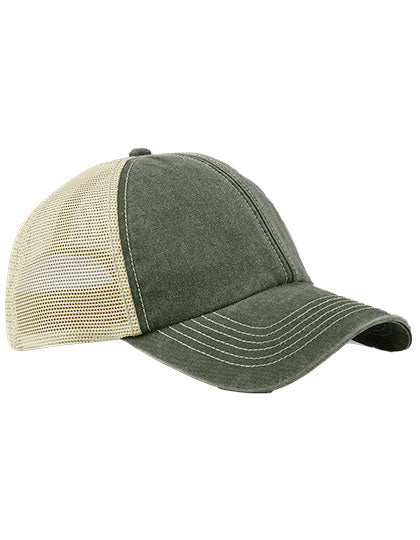 6 Panel Vintage Trucker in Vintage Olive, Größe One Size