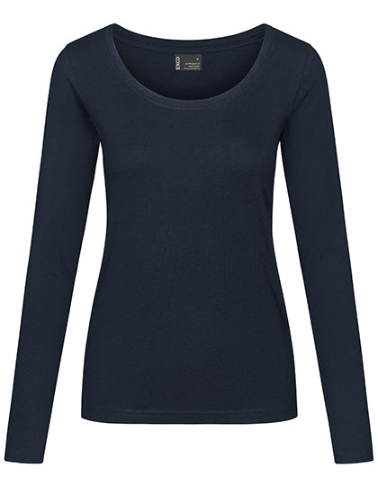 Women´s T-Shirt Long Sleeve in Navy, Größe 3XL
