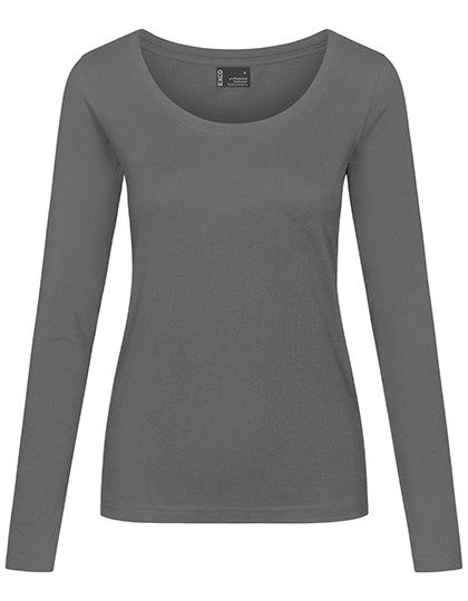 Women´s T-Shirt Long Sleeve in Steel Grey, Größe 3XL