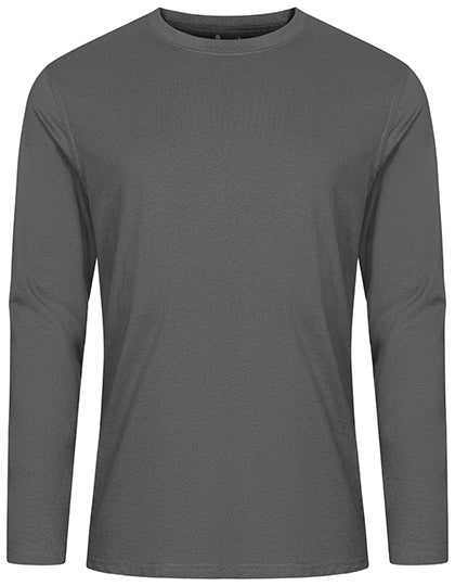 Men´s T-Shirt Long Sleeve in Steel Grey, Größe 5XL