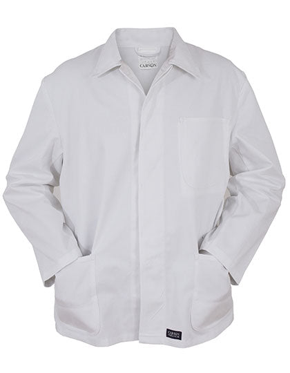 Classic Long Work Jacket in White, Größe 62