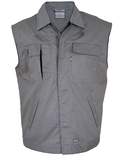 Contrast Work Vest in Grey, Größe XXL