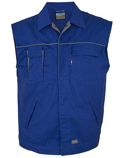 Contrast Work Vest in Royal, Größe XXL