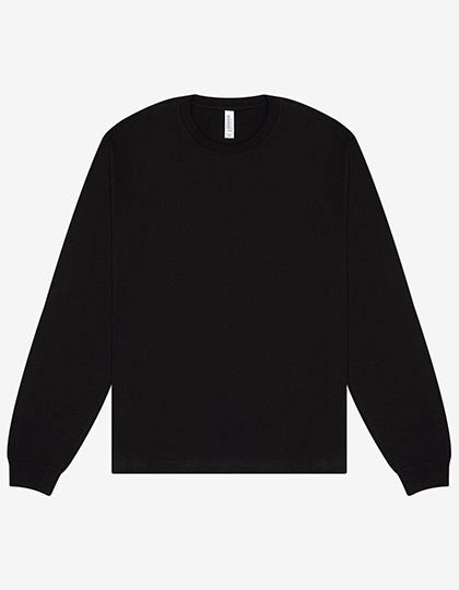 Unisex Heavyweight Long Sleeve Tee in Black, Größe 3XL