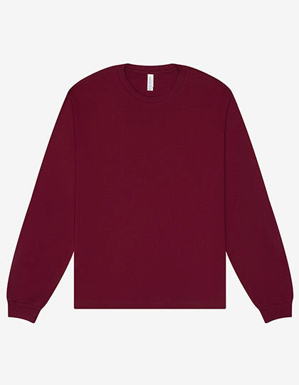 Unisex Heavyweight Long Sleeve Tee in Maroon, Größe 3XL