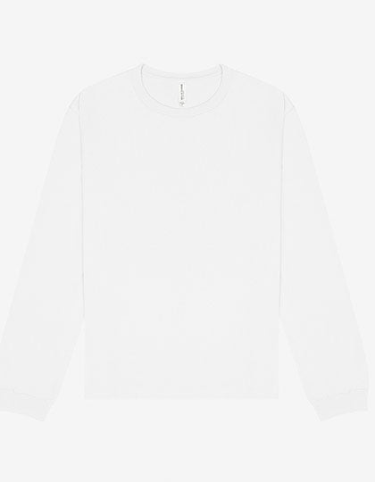 Unisex Heavyweight Long Sleeve Tee in White, Größe 4XL