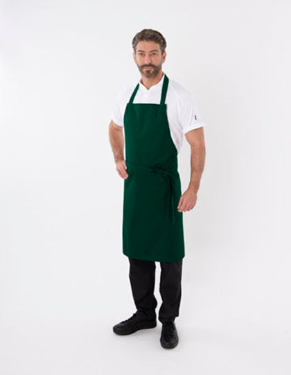 Bib Apron With Adjustable Halter in Bottle Green, Größe 91 x 91 cm