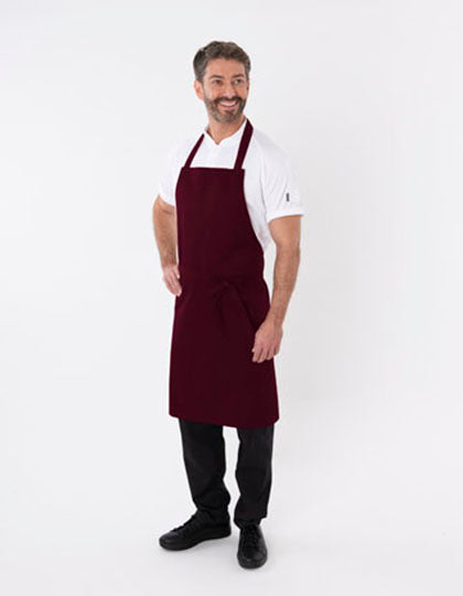Bib Apron With Adjustable Halter in Claret, Größe 91 x 91 cm