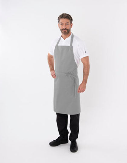 Bib Apron With Adjustable Halter in Light Grey, Größe 91 x 91 cm