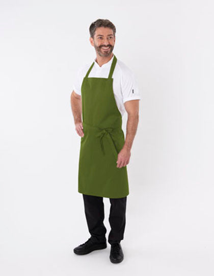 Bib Apron With Adjustable Halter in Light Olive, Größe 91 x 91 cm