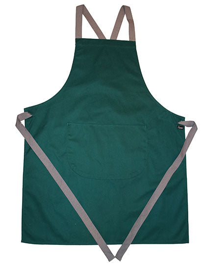 Apron With Grey Ties Crossover in Bottle Green, Größe 70 x 91 cm