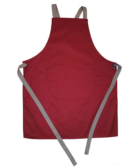Apron With Grey Ties Crossover in Claret, Größe 70 x 91 cm
