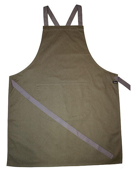Apron With Grey Ties Crossover in Olive, Größe 70 x 91 cm
