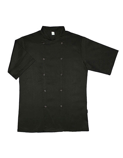 Short Sleeve Chef Jacket in Black, Größe 4XL