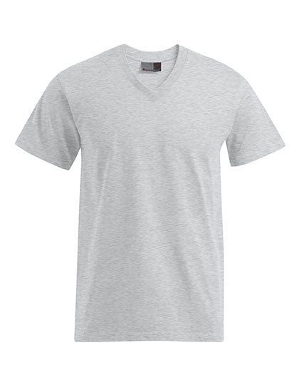 Premium V-Neck-T in Sports Grey (Heather), Größe 5XL