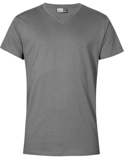 Premium V-Neck-T in Steel Grey (Solid), Größe 5XL