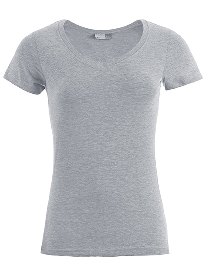 Women´s Slim Fit V-Neck-T in Sports Grey (Heather), Größe 3XL
