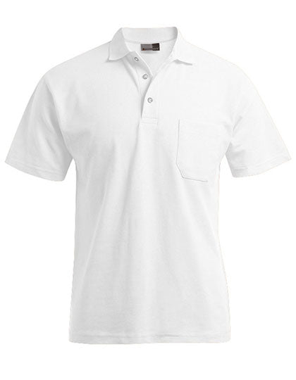 Men´s Heavy Polo Pocket in White, Größe 5XL