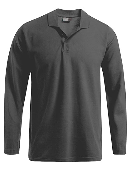 Men´s Heavy Polo Long Sleeve in Steel Gray, Größe 5XL