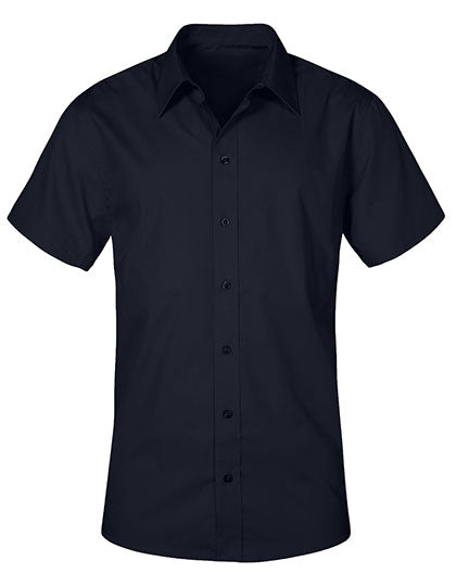 Men´s Poplin Shirt Short Sleeve in Navy, Größe 5XL