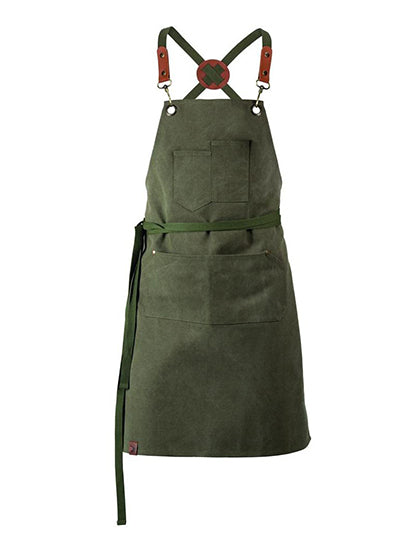Unisex Latzschürze in Olive, Größe 80 x 70 cm